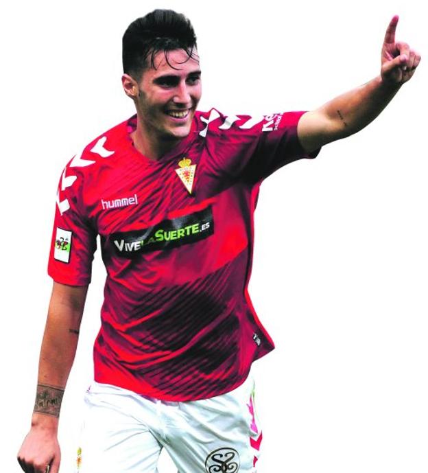 Sergi Guardiola celebra un gol con el Murcia.