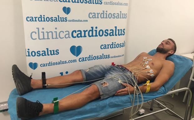 Jordan durante el reconocimento médico.