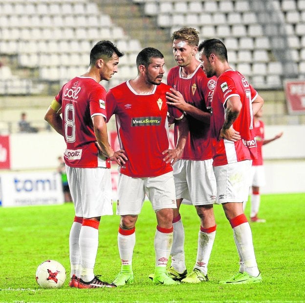 Armando, Curto, David Sánchez y Santi Jara, el domingo en el partido cante El Ejido.