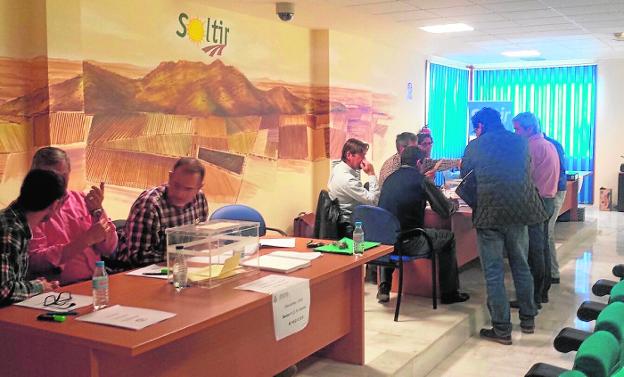 Las urnas se instalaron ayer en una de las salas de la cooperativa Soltir./LV