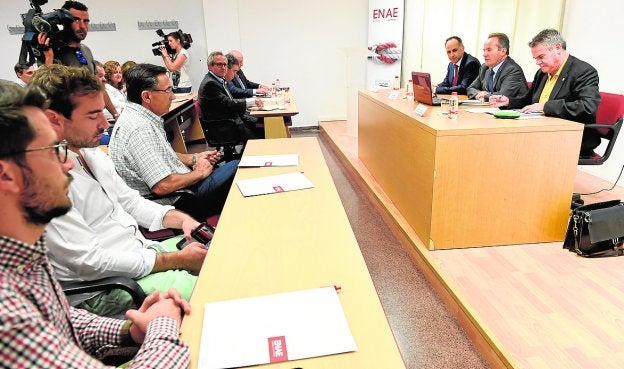 Alejandro Díaz, Antonio Ballester y Bernardo Cascales, ayer, durante la presentación.