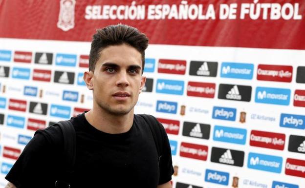 Marc Bartra, antes de su comparecencia en Las Rozas.