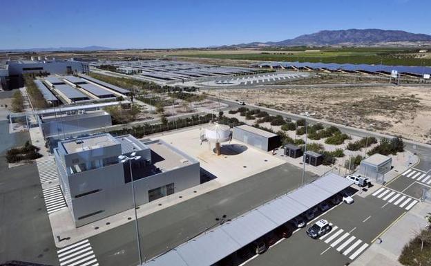 Vista aérea de las instalaciones del aeropuerto de Corvera.
