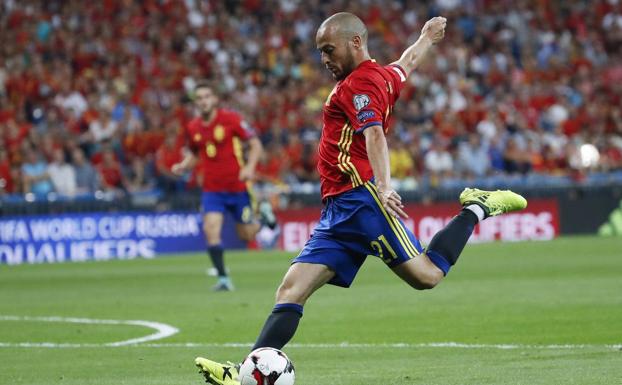 David SIlva, durante el partido.