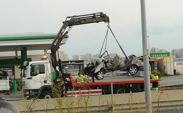 Estado en el que ha quedado el coche que conducía la víctima mortal.