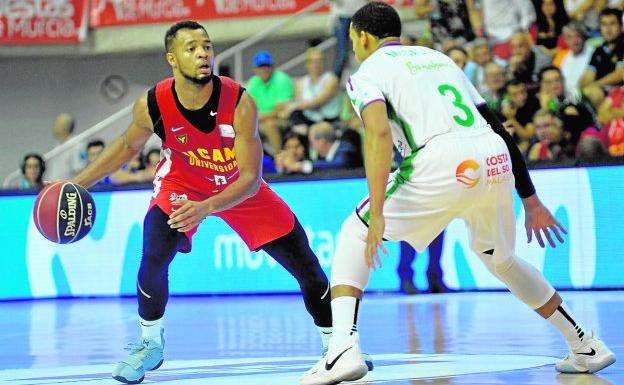 Hannah, base del UCAM, en el choque del pasado domingo ante el Unicaja /Nacho García / AGM