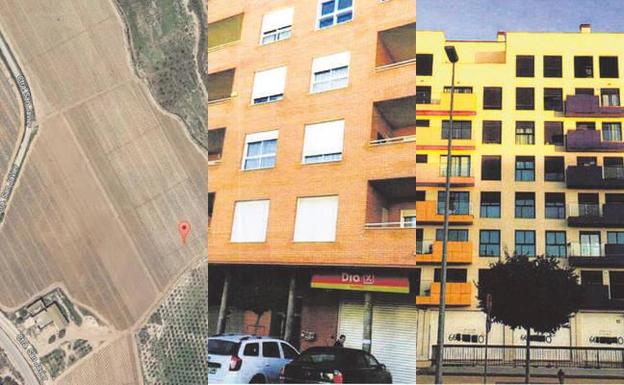 Finca en Gea y Truyols, edificio de Espinardo donde se ofrecen ocho plazas de garaje y vivienda en Ronda Sur son algunos bienes a subastar./Ayto