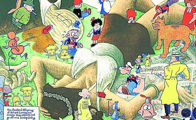 Un 'mix' de Art Spiegelman, 'Lead Pipe Sunday', publicado en The Bastard Offspring en 1990./
