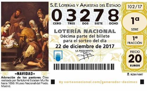 El 03278, quinto premio en el Sorteo de Lotería de Navidad