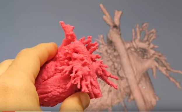 Un corazón impreso en 3D./RC