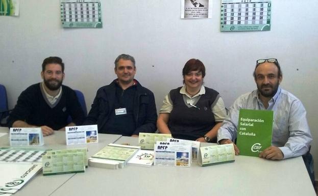 Los delegados sindicales encerrados en Campos del Río./CSIF