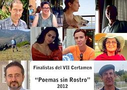 Finalistas del VII Certamen 'Poemas sin Rostro'./