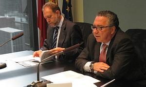 Sotoca y Contreras, durante la presentación del plan. | CARM/