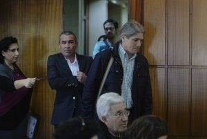 El promotor Antonio Martínez y el exalcalde Ricardo Valverde, en enero, en el juicio. :: NACHO GARCÍA / AGM/