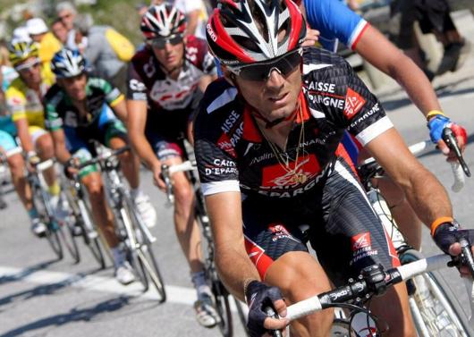 El ciclista español Alejandro Valverde, del equipo Caisse D'Epargne, durante la octava etapa del Tour de Francia entre Le Grand Bornand y la estación de esquí de Tignes. Rasmussen fue el ganador de la etapa - EFE - 16/07/2007