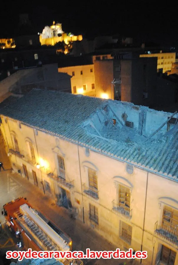 Derrumbe del tejado del Palacio de la Encomienda