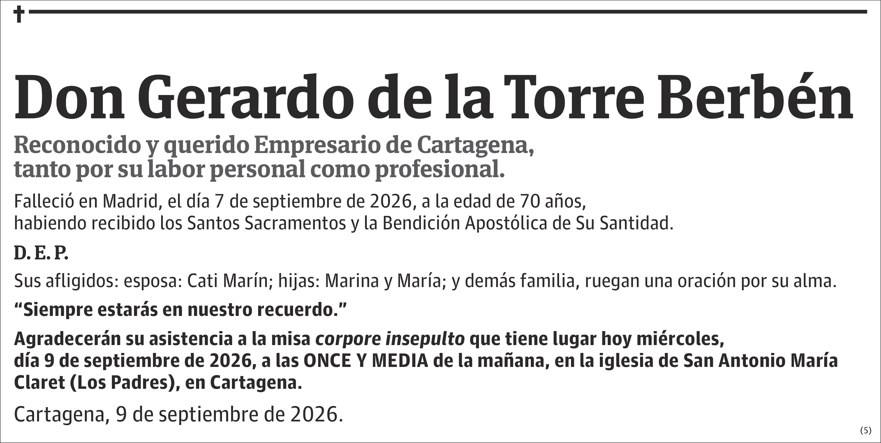 Gerardo de la Torre Berbén