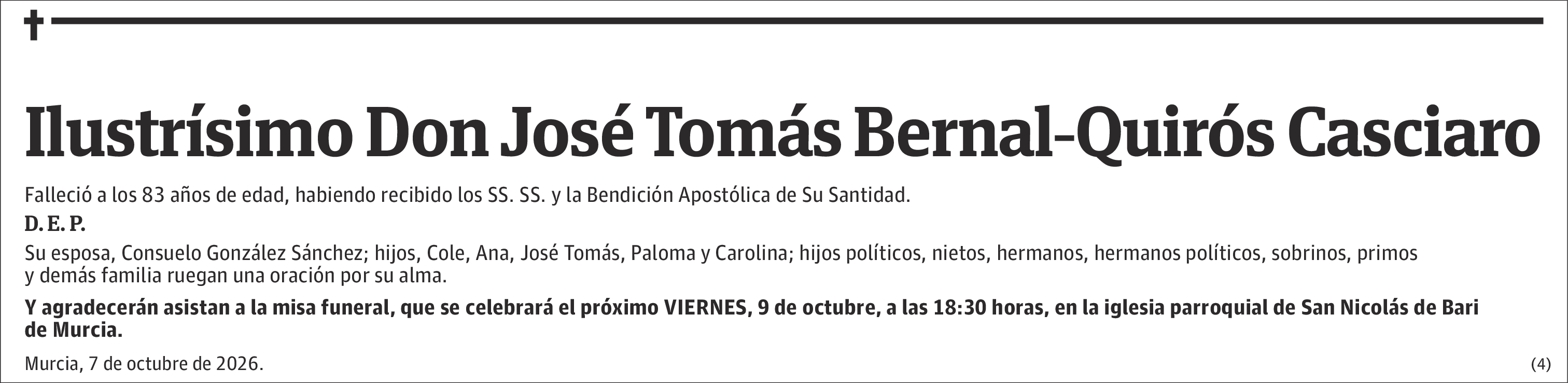 José Tomás Bernal-Quirós Casciaro