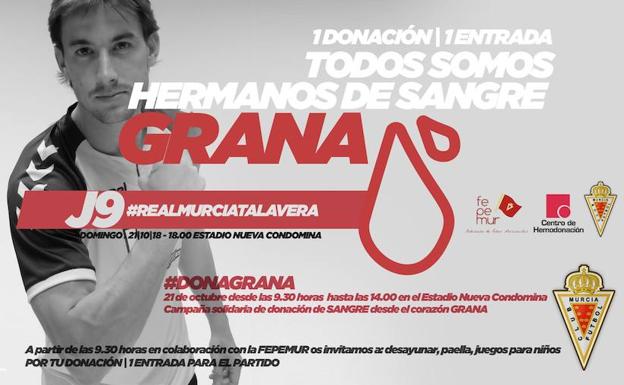 El Real Murcia regala una entrada a cada donante de sangre