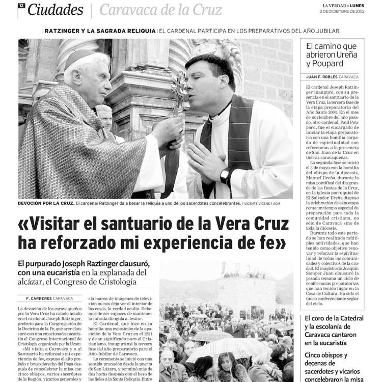Ratzinger canoniza Caravaca