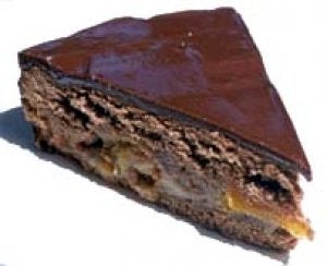 Pastel de chocolate con orejones