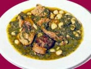 Guiso de conejo con alubias y acelgas