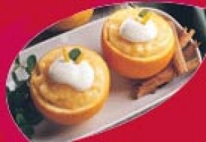 Naranjas rellenas con dulce de melocotón