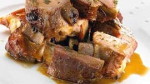 Costillas de cerdo asadas con mostaza