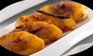 Manzanas fritas al aroma de vainilla