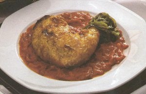 Pollo asado con pisto