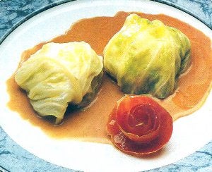 Sesos en hoja de col