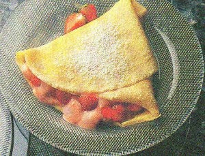 Crepes con crema de fresas