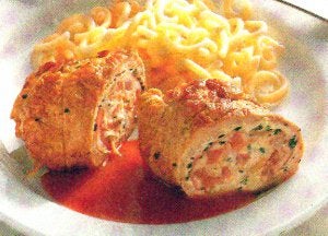 Rollitos de cerdo con relleno de queso