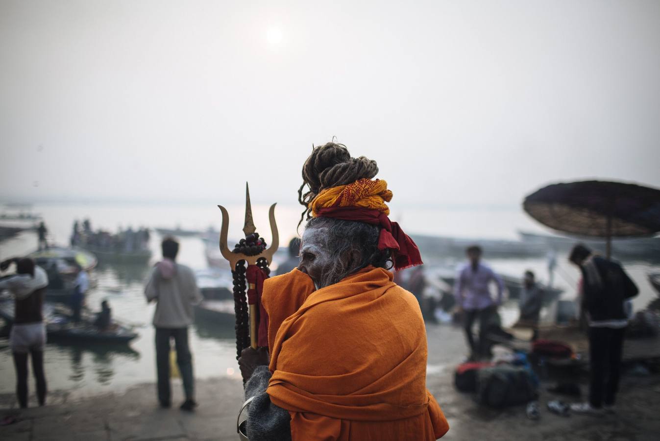 Preparándose para el Magh Mela