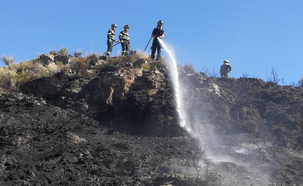 Controlan un incendio en la sierra de La Torrecilla de Lorca