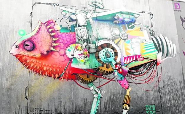 Un 'córner' del arte urbano en el barrio de San Antón