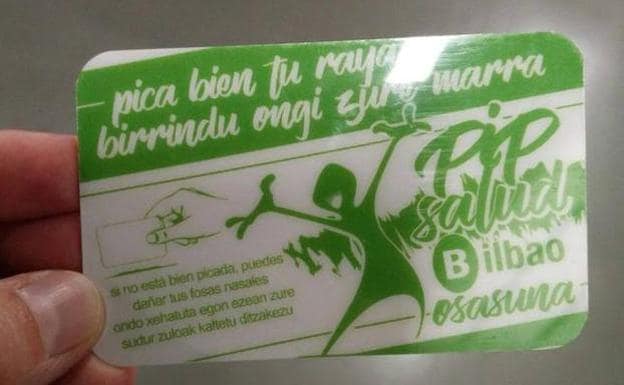 «Pica bien tu raya»: consejos del Ayuntamiento de Bilbao a los consumidores de droga