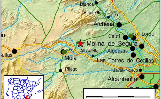 Tres terremotos se dejan sentir en Lorca, Aledo y Mula
