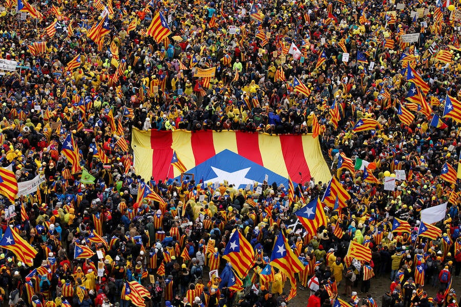 La manifestación independentista en Bruselas, en imágenes