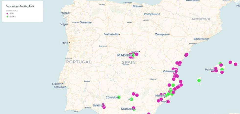 Estas son las 16 oficinas que Bankia cierra en la Región de Murcia tras su fusión con BMN