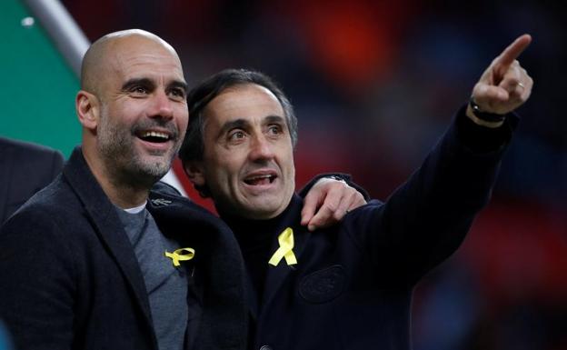 Los lazos amarillos de Guardiola se citan en la final de la Copa de la Liga