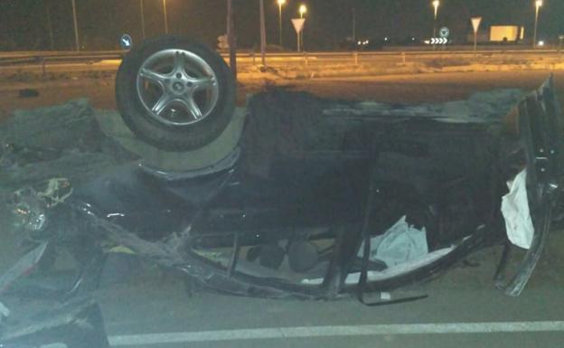 Herido leve en un aparatoso accidente en Torre Pacheco