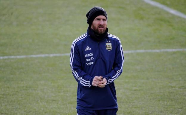 Messi se entrena en Valdebebas