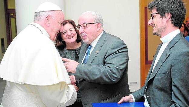 José Luis Mendoza, en misa privada con el Papa