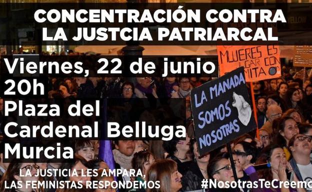 Convocadas protestas este viernes en Murcia y Cartagena en contra de la excarcelación de 'La Manada'