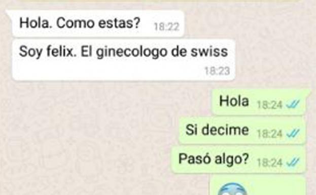 El inapropiado mensaje de WhatsApp que recibió una joven tras su visita al ginecólogo