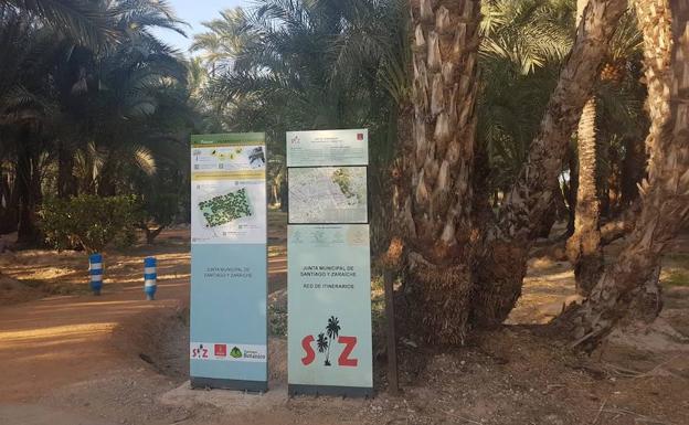 El 'Palmeral 2.0' de Santiago y Zaraiche se renueva con un sistema de códigos QR