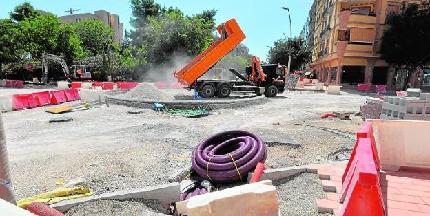 Las obras de renovación de la alameda de Cervantes de Lorca entran en la recta final