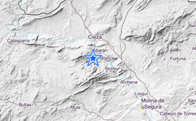 Un terremoto de 2,5 grados en Abarán hace temblar la Vega Alta