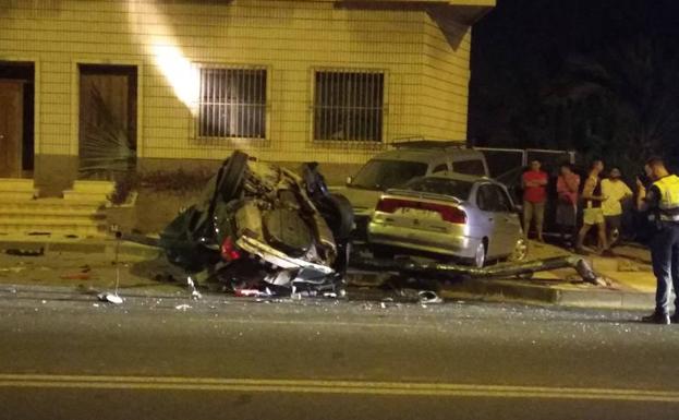 Aparatoso accidente de tráfico en Aljucer